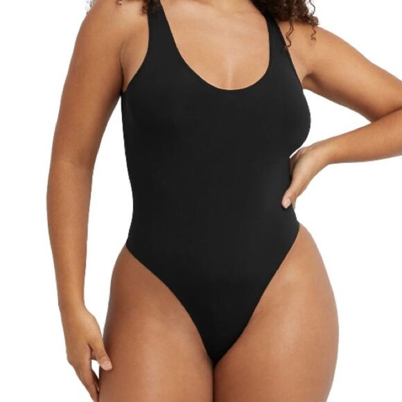 Maidenform NWT Women Black Shapewear Seamless Thong bodysuit Light Shaping XXXL - Picture 1 of 7